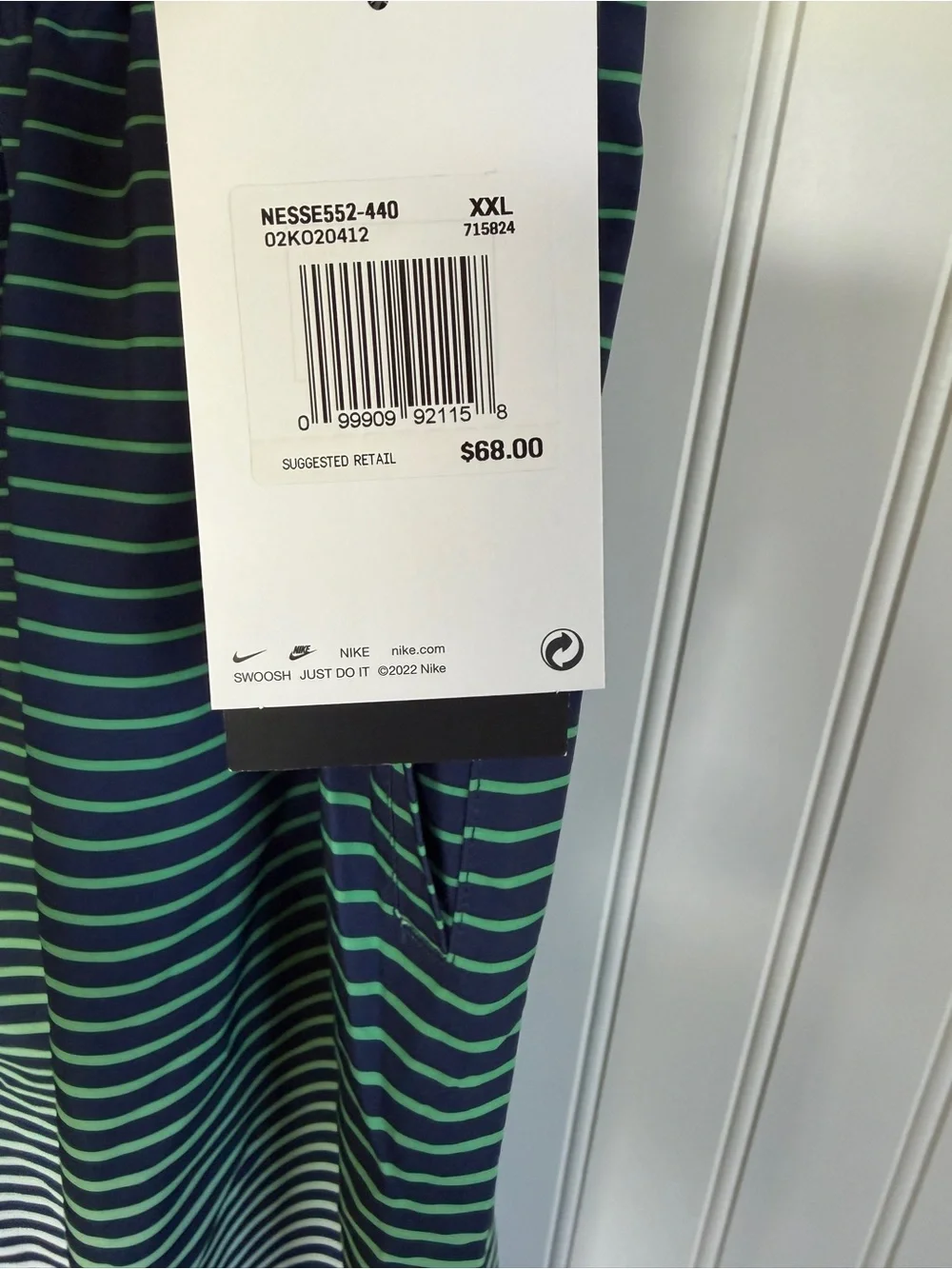 Men's Blue Striped Swim Trunks XXL NEW with Tags Beach Nautical Summer